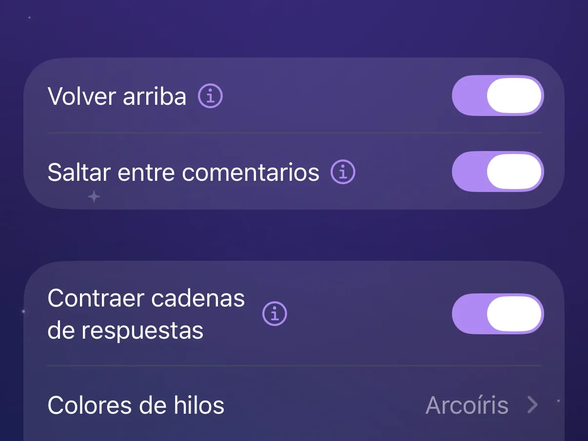 Contraer cadenas de respuestas activado en Hilos de comentarios de Protego.