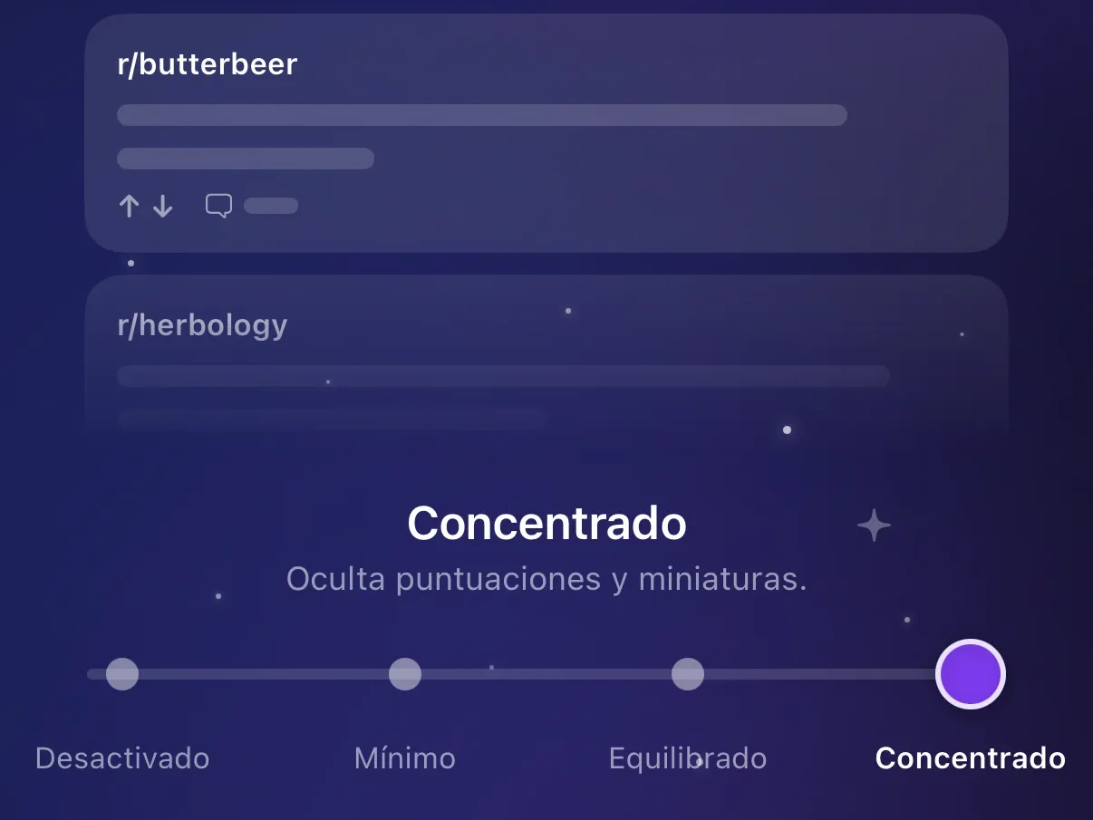 El control deslizante de preajustes de Protego en Concentrado.