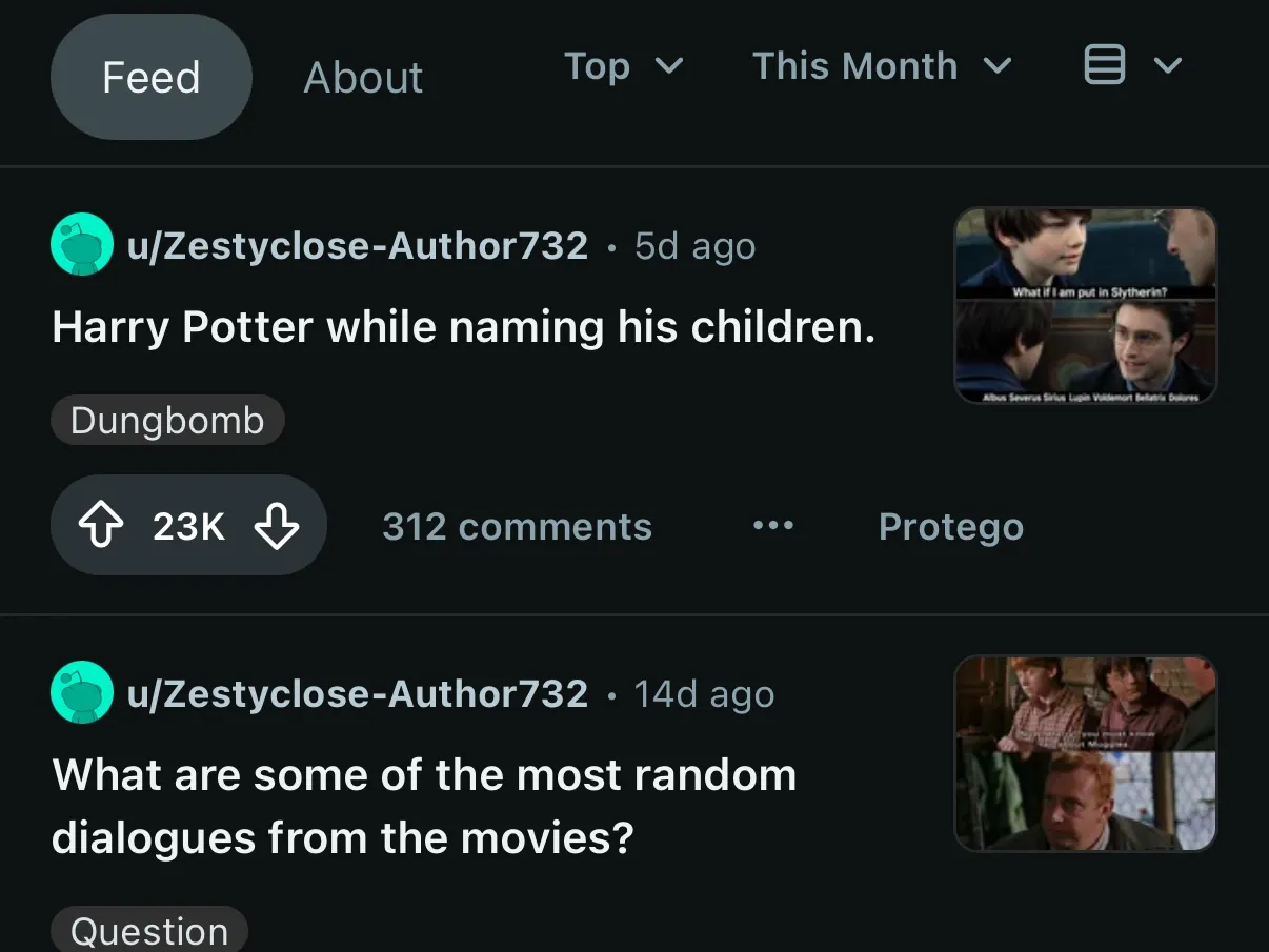 Posts de Reddit con Mínimo aplicado. Todavía muestran sus avatares, su flair, sus puntuaciones y sus miniaturas.